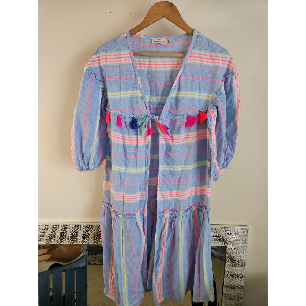 Vineyard Vines Striped Tassel Cover-Up – Size XXS (Runs Oversized)